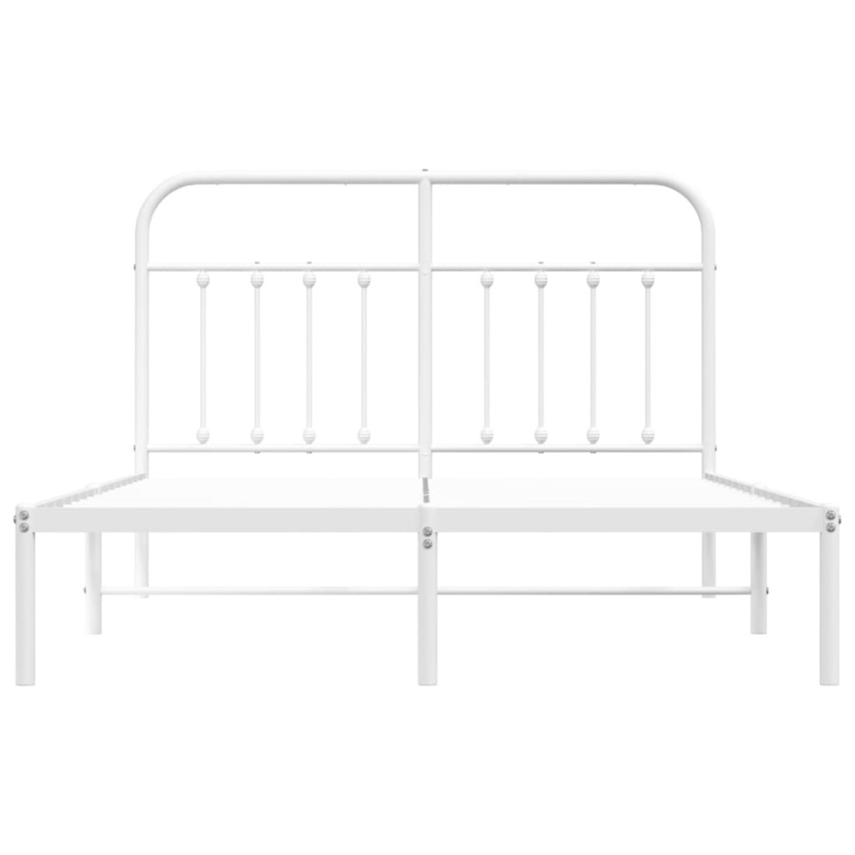 Estructura de cama de metal con cabecero blanca 135x190