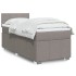 Cama box spring con colchón tela gris taupe 80x200