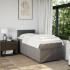 Cama box spring con colchón tela gris taupe 80x200