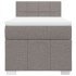 Cama box spring con colchón tela gris taupe 80x200