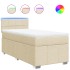 Cama box spring con colchón tela color crema 80x200