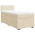 Cama box spring con colchón tela color crema 90x200