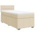 Cama box spring con colchón tela color crema 90x200