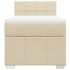 Cama box spring con colchón tela color crema 90x200