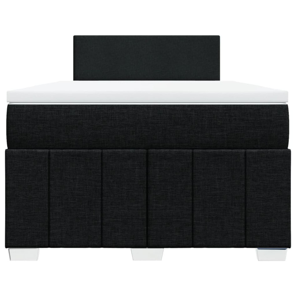 Cama box spring con colchón tela negro 120x200