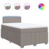 Cama box spring con colchón tela gris taupe 120x200