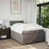 Cama box spring con colchón tela gris taupe 120x200