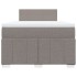 Cama box spring con colchón tela gris taupe 120x200