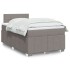 Cama box spring con colchón tela gris taupe 120x200