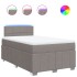 Cama box spring con colchón tela gris taupe 120x200
