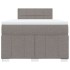 Cama box spring con colchón tela gris taupe 120x200