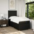 Cama box spring con colchón tela negro 90x200