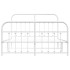 Estructura cama metal con cabecero y estribo blanco 150x200