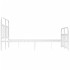 Estructura cama metal con cabecero y estribo blanco 150x200