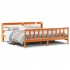 Estructura cama con cabecero madera pino marrón cera 180x200