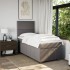 Cama box spring con colchón tela gris taupe 100x200