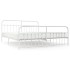 Estructura cama metal con cabecero y pie cama blanco 193x203