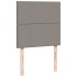 Cama box spring con colchón tela gris taupe 100x200