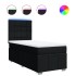 Cama box spring con colchón tela negro 100x200