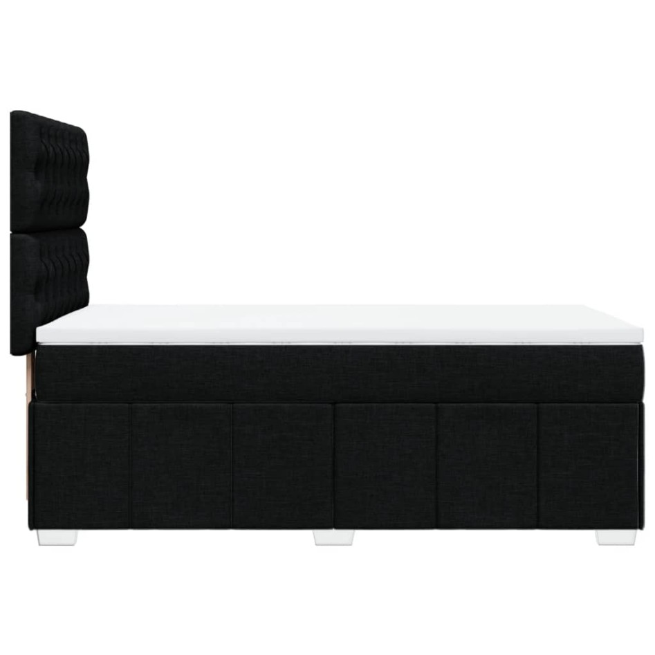 Cama box spring con colchón tela negro 100x200