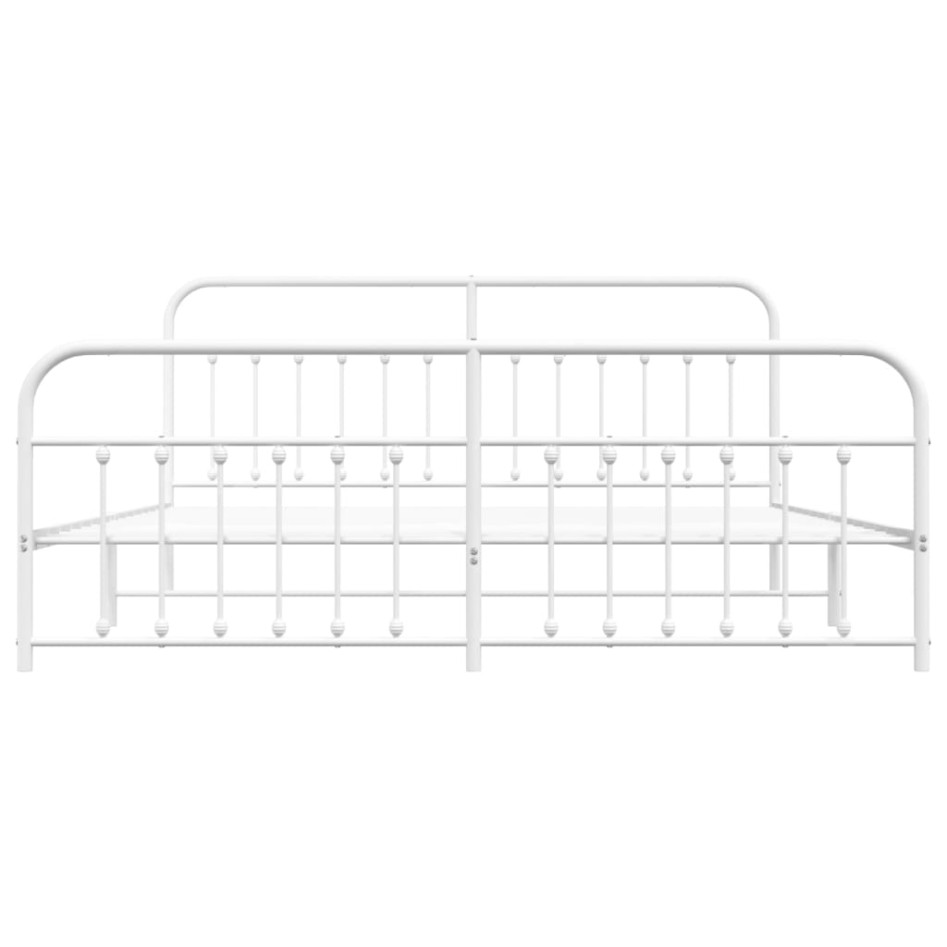 Estructura cama metal con cabecero y pie cama blanco 193x203