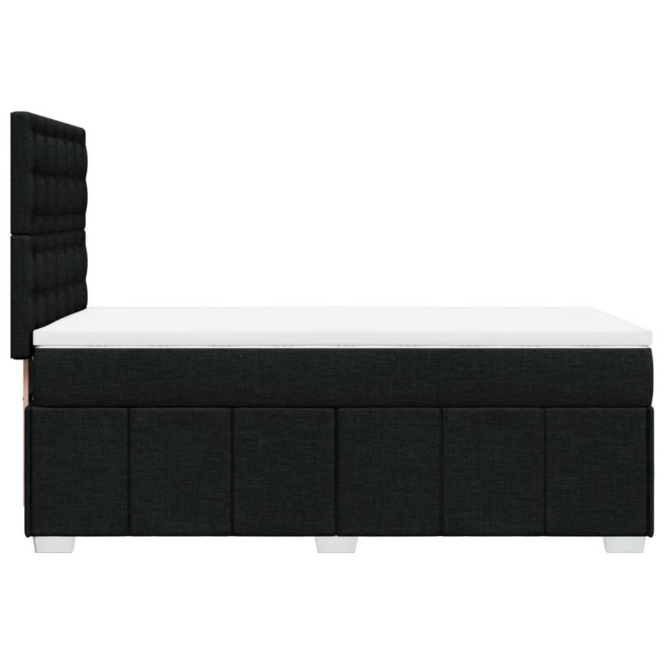 Cama box spring con colchón tela negro 100x200