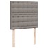 Cama box spring con colchón tela gris taupe 100x200