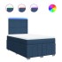 Cama box spring con colchón tela azul 120x190