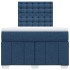 Cama box spring con colchón tela azul 120x190