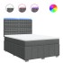Cama box spring con colchón tela gris oscuro 140x190