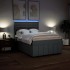 Cama box spring con colchón tela gris oscuro 140x190