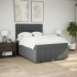 Cama box spring con colchón tela gris oscuro 140x190