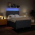 Cama box spring con colchón tela azul 140x190