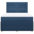 Cama box spring con colchón tela azul 140x190