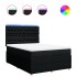 Cama box spring con colchón tela negro 140x190