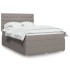Cama box spring con colchón tela gris taupe 140x190