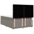 Cama box spring con colchón tela gris taupe 140x190