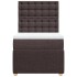 Cama box spring con colchón tela marrón oscuro 100x200