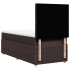 Cama box spring con colchón tela marrón oscuro 100x200