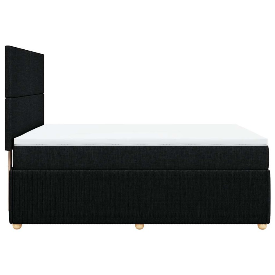 Cama box spring con colchón tela negro 140x200