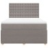 Cama box spring con colchón tela gris taupe 140x190
