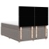 Cama box spring con colchón tela gris taupe 140x190