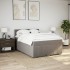 Cama box spring con colchón tela gris taupe 140x190