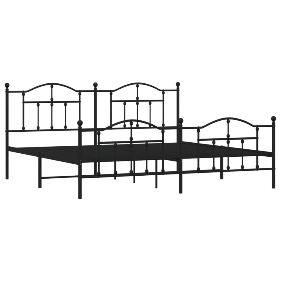 Estructura de cama cabecero y estribo metal negro