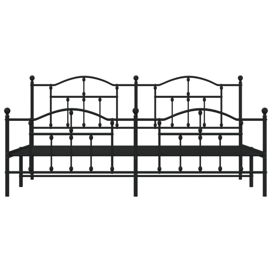 Estructura de cama cabecero y estribo metal negro