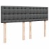 Cama box spring con colchón tela gris oscuro 140x190