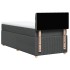 Cama box spring con colchón tela gris oscuro 80x200