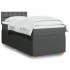 Cama box spring con colchón tela gris oscuro 80x200
