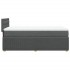 Cama box spring con colchón tela gris oscuro 80x200
