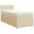 Cama box spring con colchón tela color crema 80x200